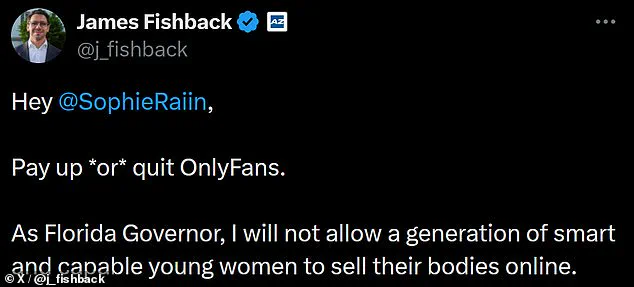 OnlyFans Creator Confronts Florida Governor Candidate Over Controversial 'Sin Tax' Proposal Targeting Content Creators