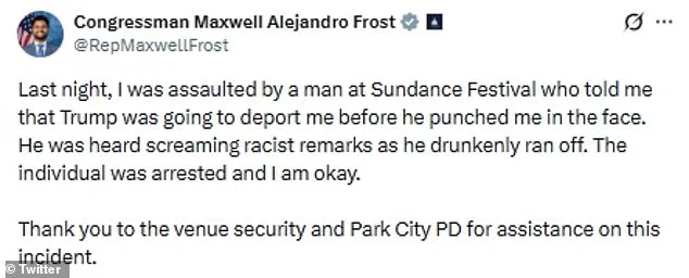 Assault on Senator Maxwell Frost at Sundance Festival Reflects Trump Era's Polarized Climate and Rising Hate Speech Concerns