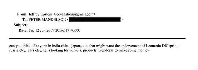 New DOJ Files Reveal Epstein's 2009 Outreach to Lord Mandelson Over DiCaprio Endorsements