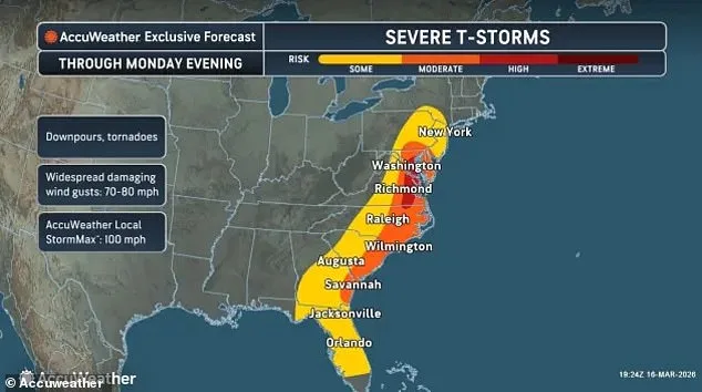 Massive Tornado Watch Sweeps East Coast, Threatening 35 Million