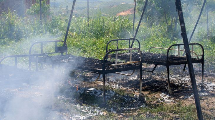 Hezbollah rocket barrage damages northern Israeli town amid escalating conflict.